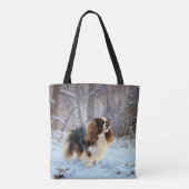 Engelse Speelgoed Spaniel Laat het sneeuwen Kerstm Tote Bag (Achterkant)