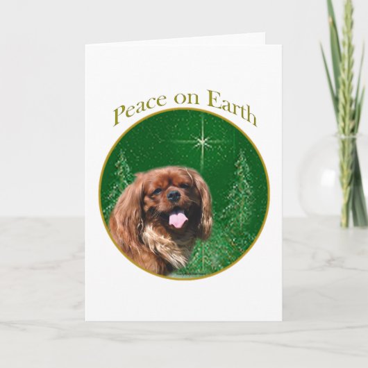 Engelse Speelgoed Spaniel Peace Feestdagen Kaart (Voorkant)