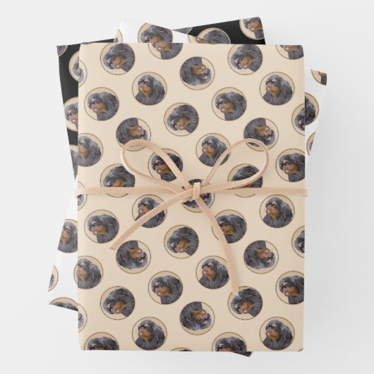 Engelse Speelgoed Spaniel schilderij King Charles Inpakpapier Vel (In situ)