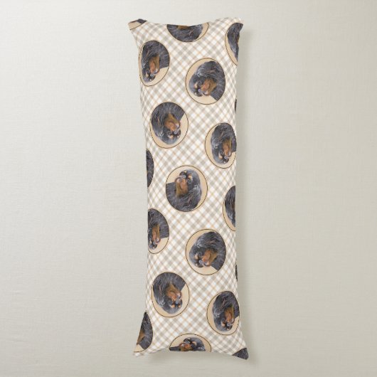 Engelse Speelgoed Spaniel schilderij King Charles Lichaamskussen (Voorkant Verticaal)