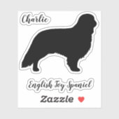 Engelse Speelgoed Spaniel Silhouette Hondenras Sti Sticker (Vel)
