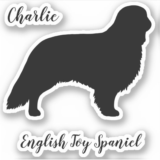 Engelse Speelgoed Spaniel Silhouette Hondenras Sti Sticker (Voorkant)
