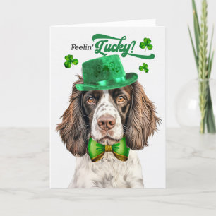 Engelse Springer Dog Lucky St Patrick's Day Feestdagen Kaart