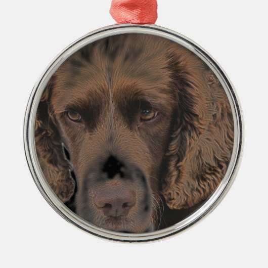 Engelse Springer Dogs Metalen Ornament (Voorkant)