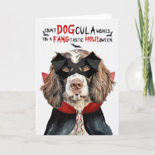 Engelse Springer Hond Grappig Count DOGcula Hallow Feestdagen Kaart