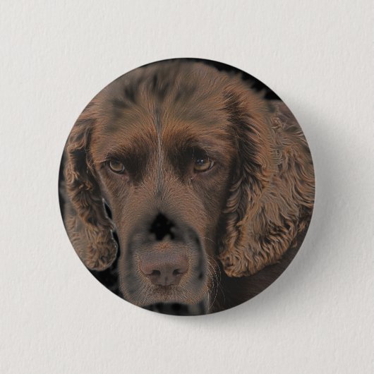 Engelse Springer Honden Ronde Button 5,7 Cm (Voorkant)