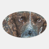 Engelse Springer Ovale Sticker (Voorkant)