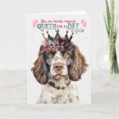Engelse Springer Queen voor een Dag Grappige Verja Kaart (Voorkant)