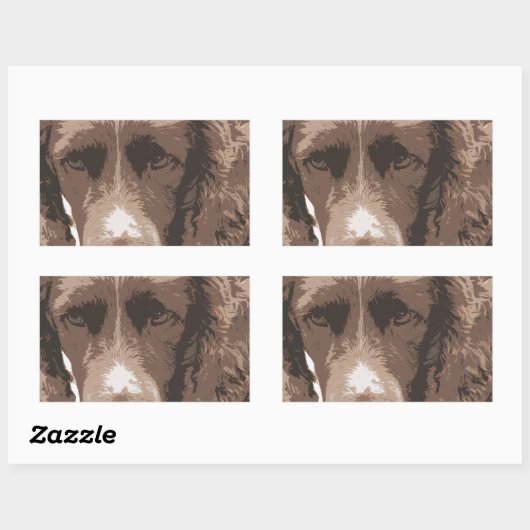 Engelse Springer Rechthoekige Sticker (Vel)