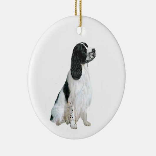 Engelse Springer Spaniel (A) - zwart en wit Keramisch Ornament (Rechts)