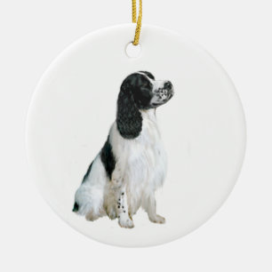 Engelse Springer Spaniel (A) - zwart en wit Keramisch Ornament