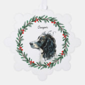 Engelse Springer Spaniel Aangepaste naam Kerstmis Ornament Kaart (Voorkant)