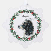 Engelse Springer Spaniel Aangepaste naam Kerstmis Ornament Kaart (Achterkant)
