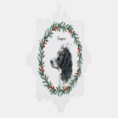 Engelse Springer Spaniel Aangepaste naam Kerstmis Ornament Kaart (Rechts)