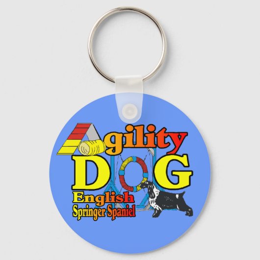 Engelse Springer Spaniel Agility Cadeaus Sleutelhanger (Voorkant)