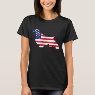 Engelse Springer Spaniel American Flag 4 juli T-shirt