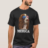 Engelse Springer Spaniel American USA vlag 4th of T-shirt (Voorkant)