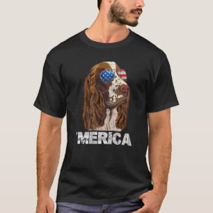 Engelse Springer Spaniel American USA vlag 4th of T-shirt