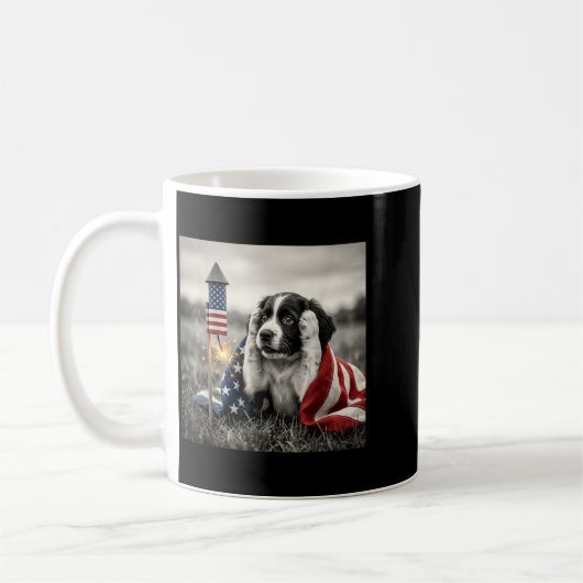 Engelse Springer Spaniel Amerikaanse Vlag 250 Jaar Koffiemok (Links)