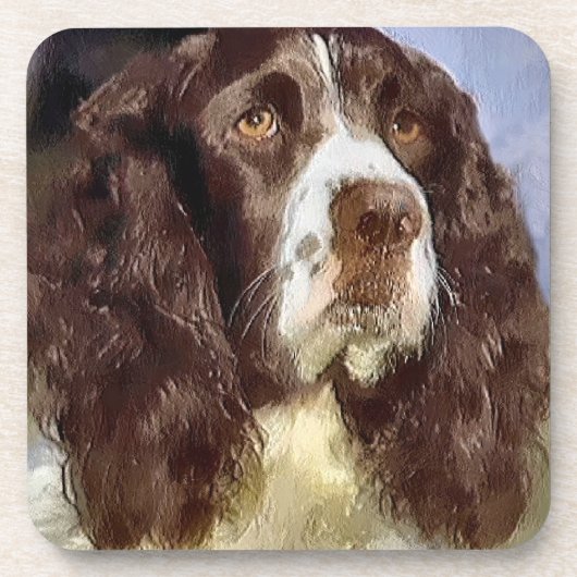 Engelse Springer Spaniel Art Bier Onderzetter (Voorkant)