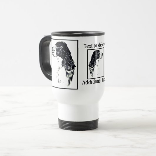 Engelse Springer Spaniel  Art, gepersonaliseerd Reisbeker (Voorkant links)