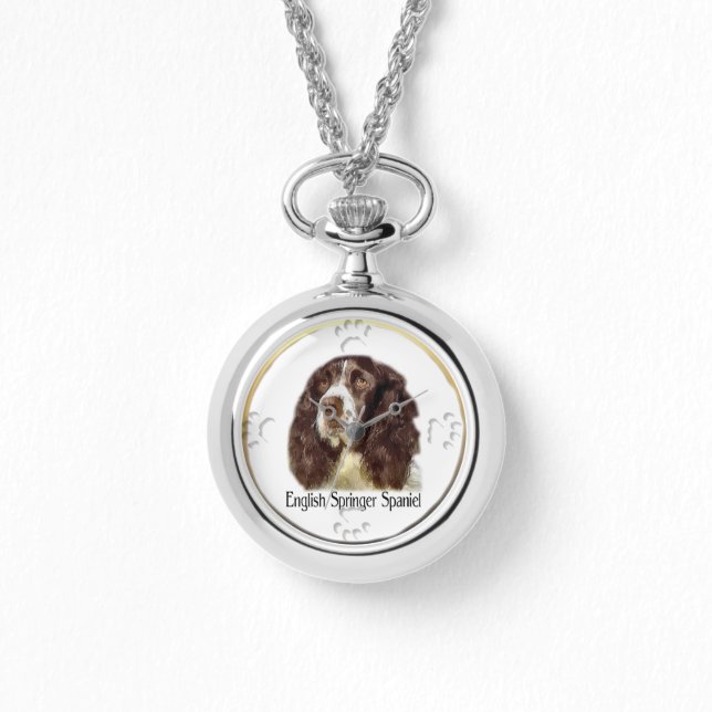 Engelse Springer Spaniel Art Horloge (Voorkant)