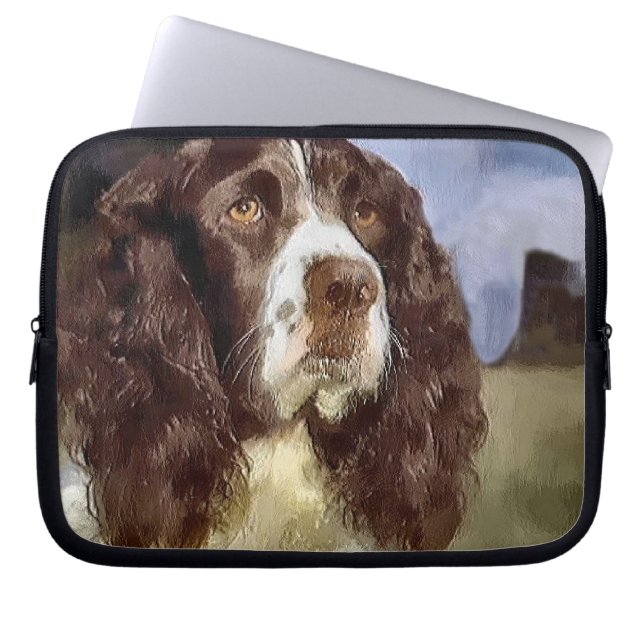 Engelse Springer Spaniel Art Laptop Sleeve (Voorkant)