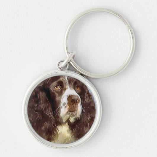 Engelse Springer Spaniel Art Sleutelhanger (Voorkant)