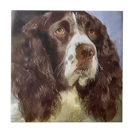 Engelse Springer Spaniel Art Tegeltje (Voorkant)