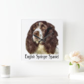 Engelse Springer Spaniel Art Vierkante Klok (Huis)