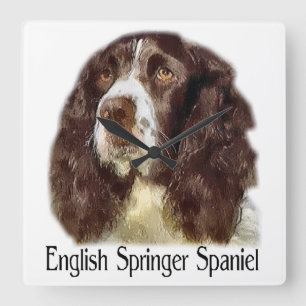 Engelse Springer Spaniel Art Vierkante Klok