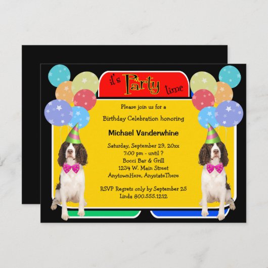 Engelse Springer Spaniel Birthday Barker Kaart (Voorkant / Achterkant)