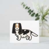 Engelse Springer Spaniel Black Tri Cartoon Briefkaart (Staand voorkant)
