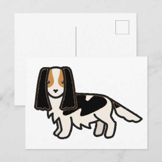 Engelse Springer Spaniel Black Tri Cartoon Briefkaart (Voorkant / Achterkant)