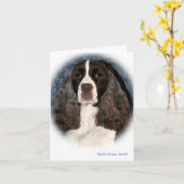 Engelse Springer Spaniel Blank Note Kaart (Gele Bloem)