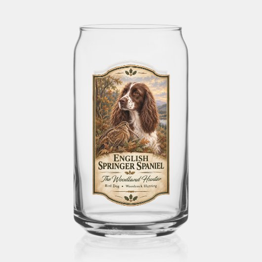 Engelse Springer Spaniel Blikvorm Glas (Voorkant)