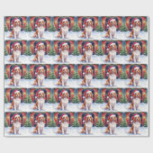 Engelse Springer Spaniel Brandweerkazerne Kerstman Cadeaupapier (Vlak)