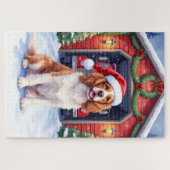 Engelse Springer Spaniel Brandweerkazerne Kerstman Legpuzzel (Horizontaal)