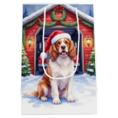 Engelse Springer Spaniel Brandweerkazerne Kerstman Medium Cadeauzakje (Achterkant)