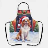 Engelse Springer Spaniel Brandweerkazerne Kerstman Schort (Voorkant)