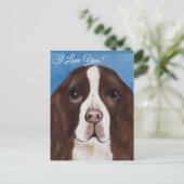 ENGELSE SPRINGER SPANIEL BRIEFKAART (Staand voorkant)