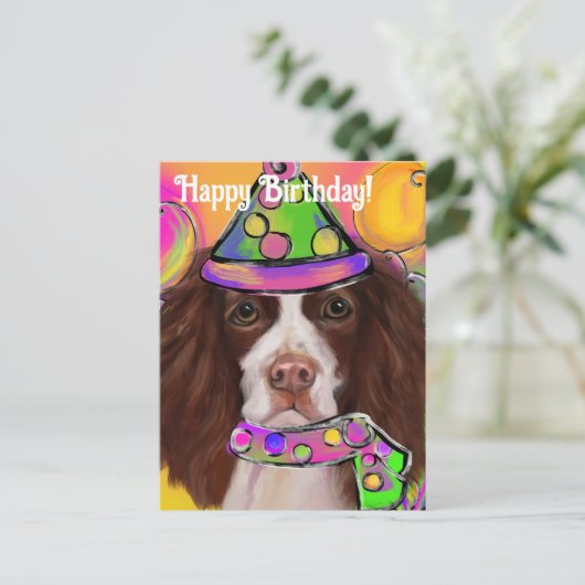 Engelse Springer Spaniel Briefkaart (Staand voorkant)