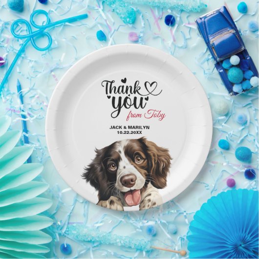 Engelse Springer Spaniel Bruiloft Dank u Papieren Bordje (Feest)