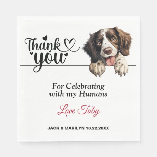 Engelse Springer Spaniel Bruiloft Dank u Servet (Voorkant)