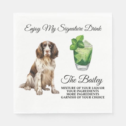 Engelse Springer Spaniel Bruiloft Handtekening Dri Servet (Voorkant)