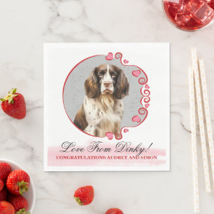 Engelse Springer Spaniel bruiloft servet met foto