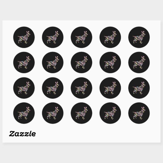Engelse Springer Spaniel Bunny Easter Egg Easter D Ronde Sticker (Vel)
