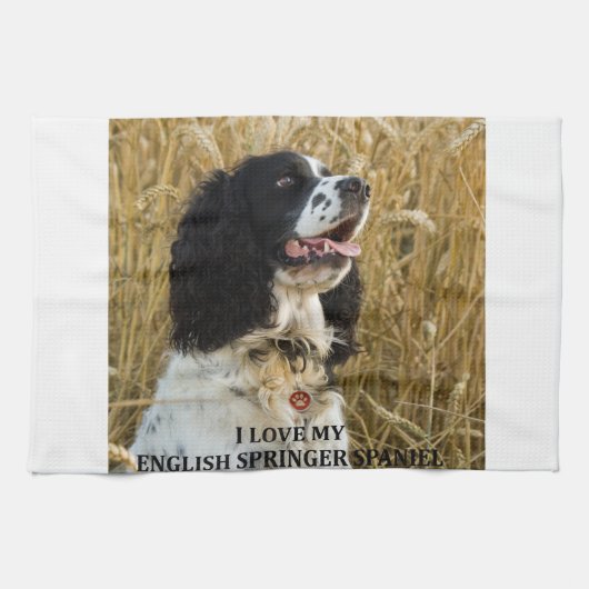 engelse springer spaniel bwlove w pic theedoek (Horizontaal)