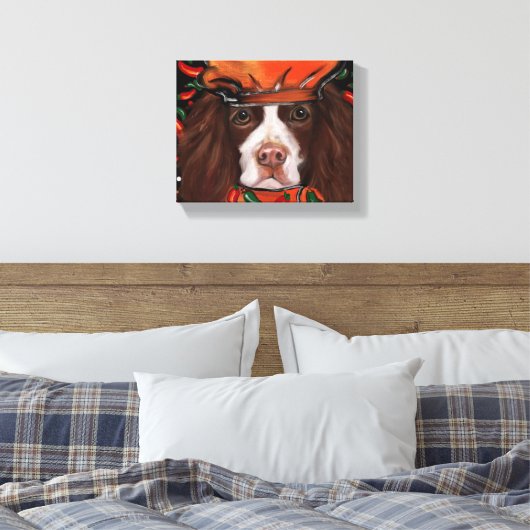Engelse Springer Spaniel Canvas Afdruk (Insitu (Slaapkamer))