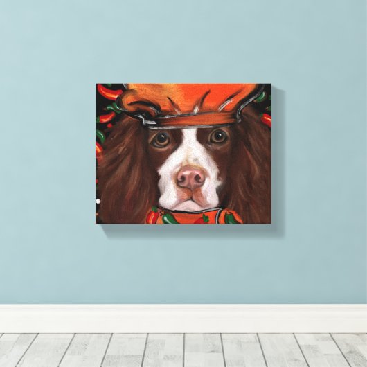 Engelse Springer Spaniel Canvas Afdruk (Insitu (Houten vloer))